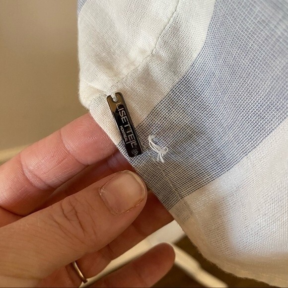 Lisette Montreal striped button up peasant blouse - Picture 8 of 9